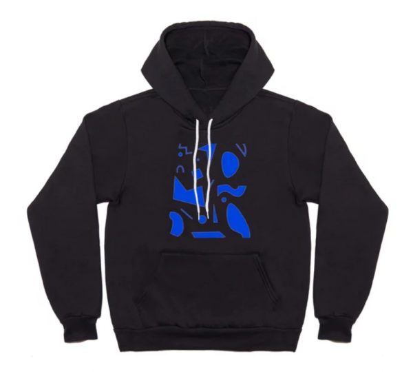 Hoodie dengan pola tekstur yang menarik